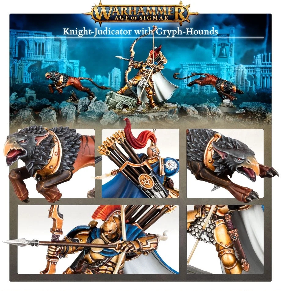 GW 1398 Stormcast Eternals Chevalier-Judicator Avec Gryph-Dogues