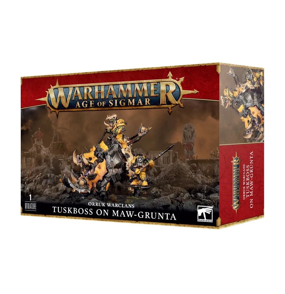 GW 1560 Orruk Warclans Tuskboss on Maw-Grunta