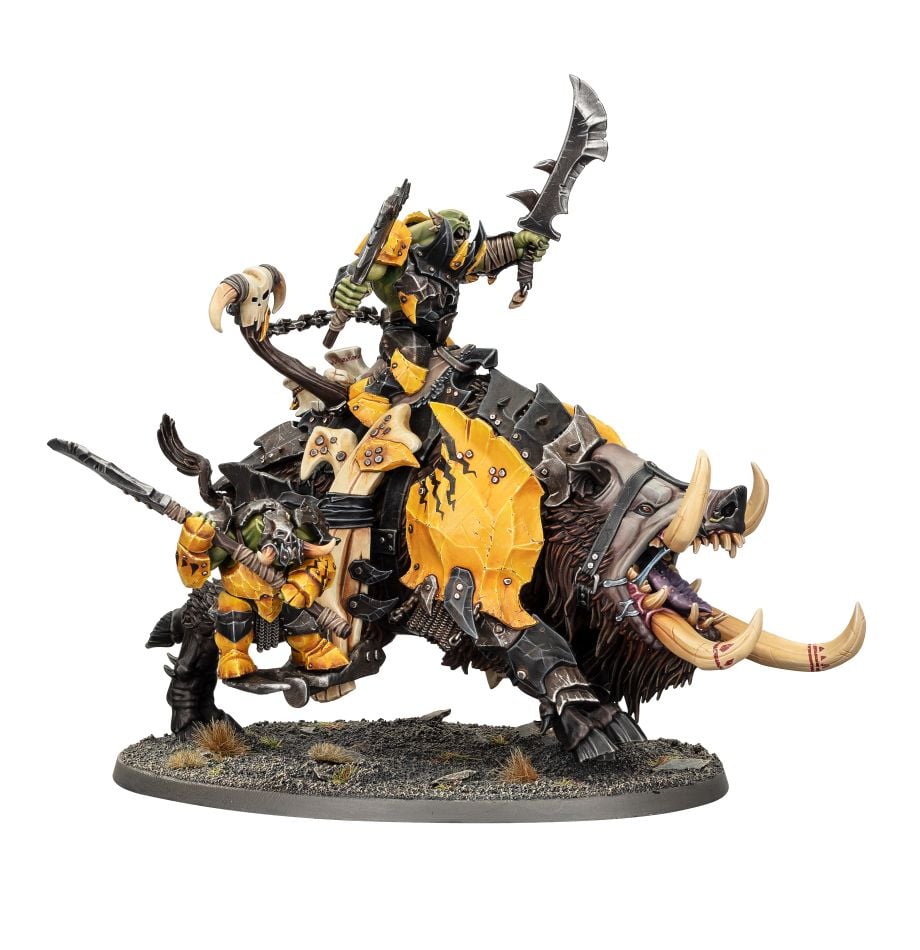 GW 1560 Orruk Warclans Tuskboss on Maw-Grunta