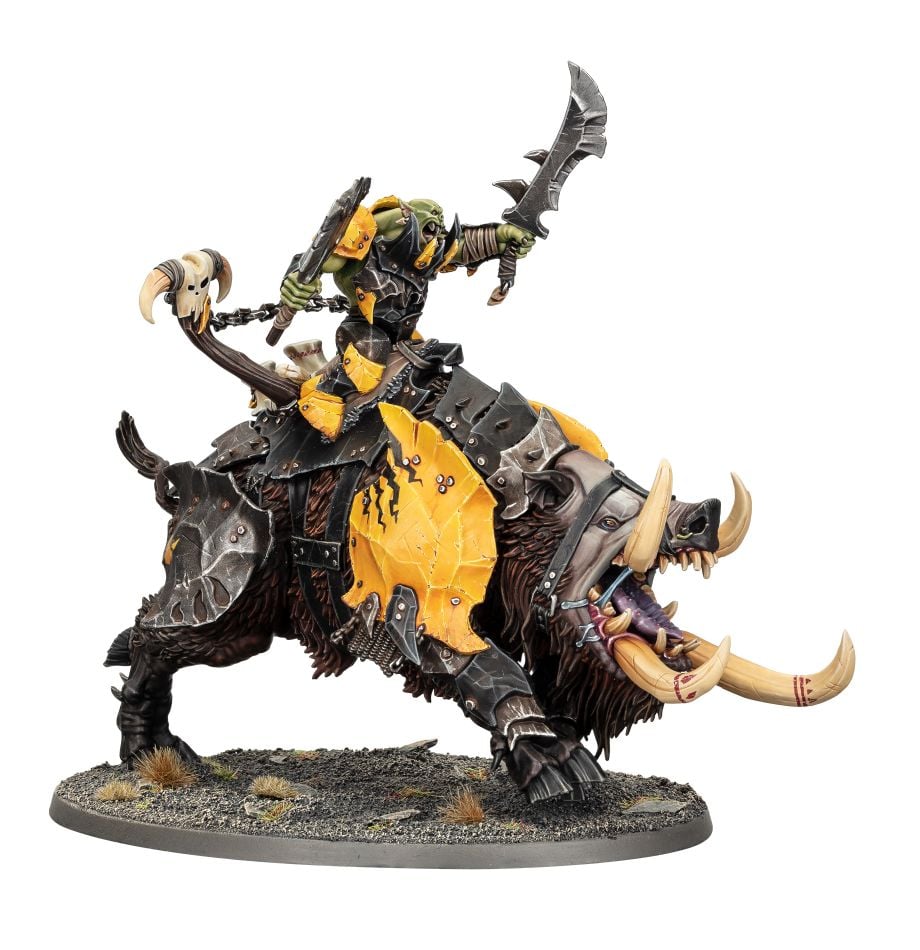 GW 1560 Orruk Warclans Tuskboss on Maw-Grunta