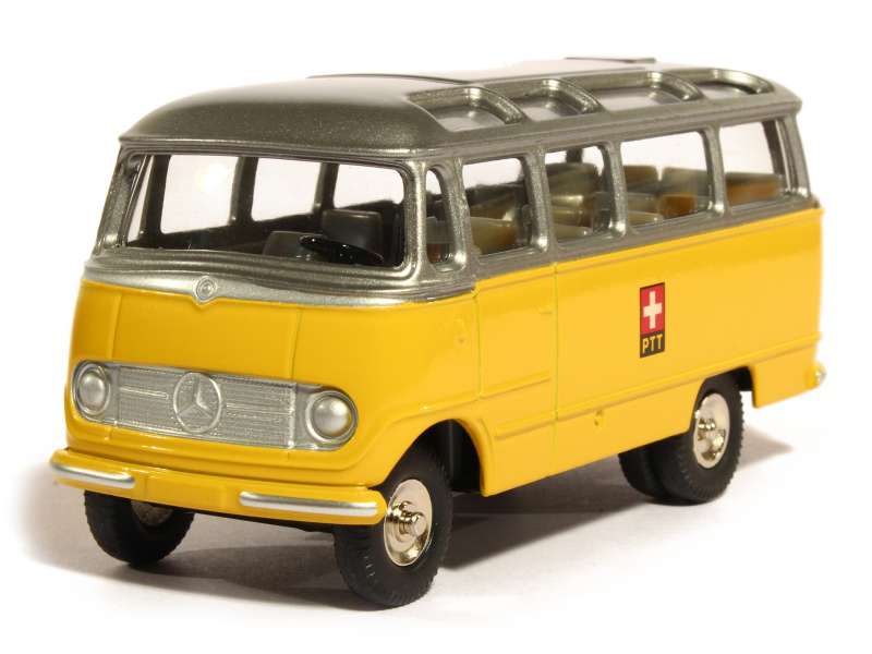 Ancien Car Bus Mercedes Dinky Toys - Échelle 1/43 - Fabriqué En France - Miniature Vintage Avec Manques De Peinture