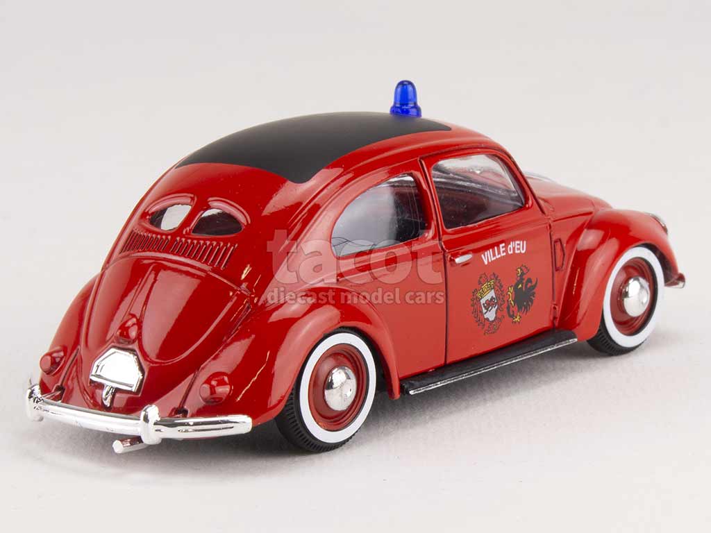 Voiture De Pompiers Solido 1/43 - Volkswagen Coccinelle 1950 Ville D'Eu - Occasion - Modèle Réduit
