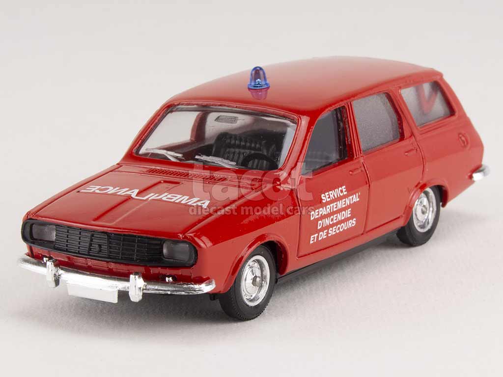 Renault 12 Break Pompiers Vic Sur Cere - Elysée Résine 1/43 - Occasion Très Bon état