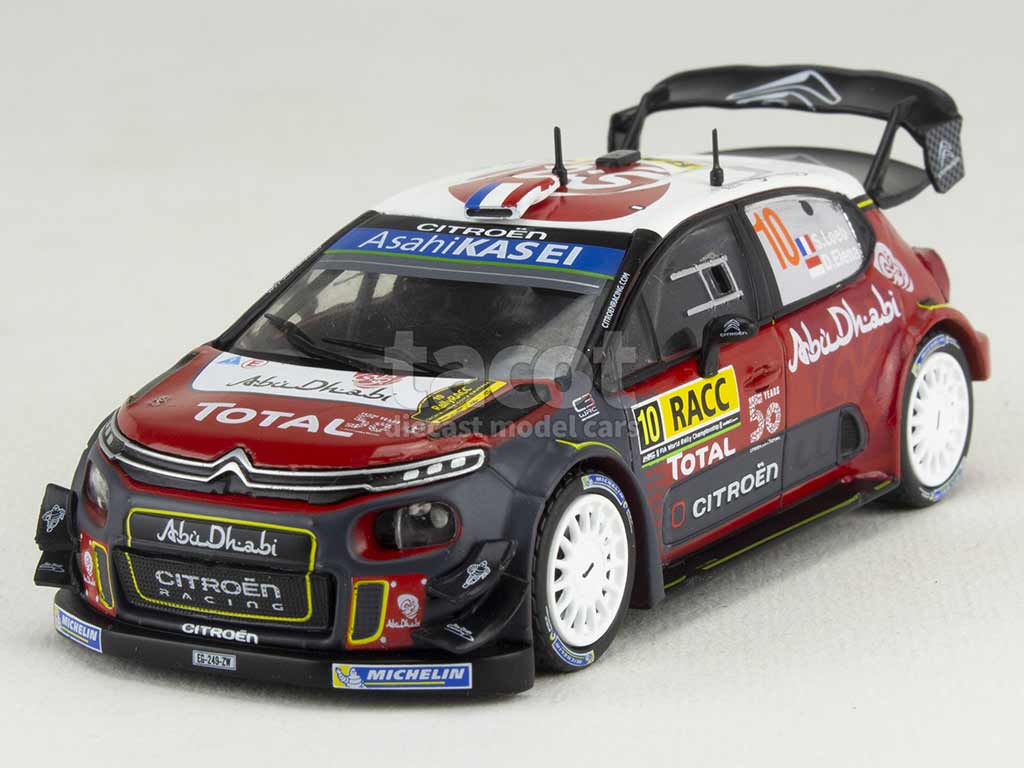 Spark 1:43 Citroën C3 WRC – Sébastien Loeb – Vainqueur Rallye Catalogne 2018 (Miniature Neuve)
