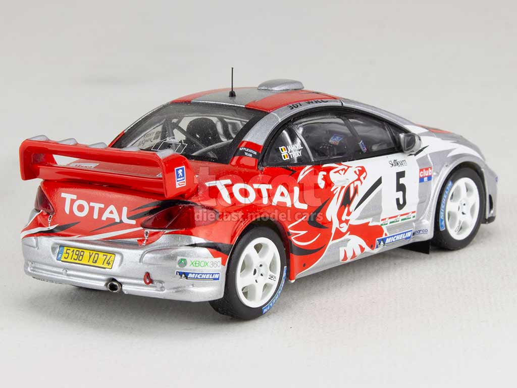 Del Prado Peugeot 307 CC WRC Modellauto, 1:43, Ca. 11 Cm, Rallye-Version Grönholm