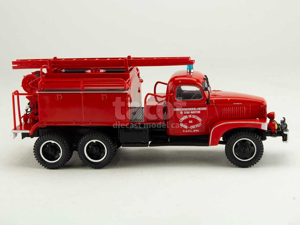 OPO Camion Pompier GMC 6x6 Citerne Froger Grand Quevilly – Échelle 1/43 – PB138 – Modèle Métal Collection