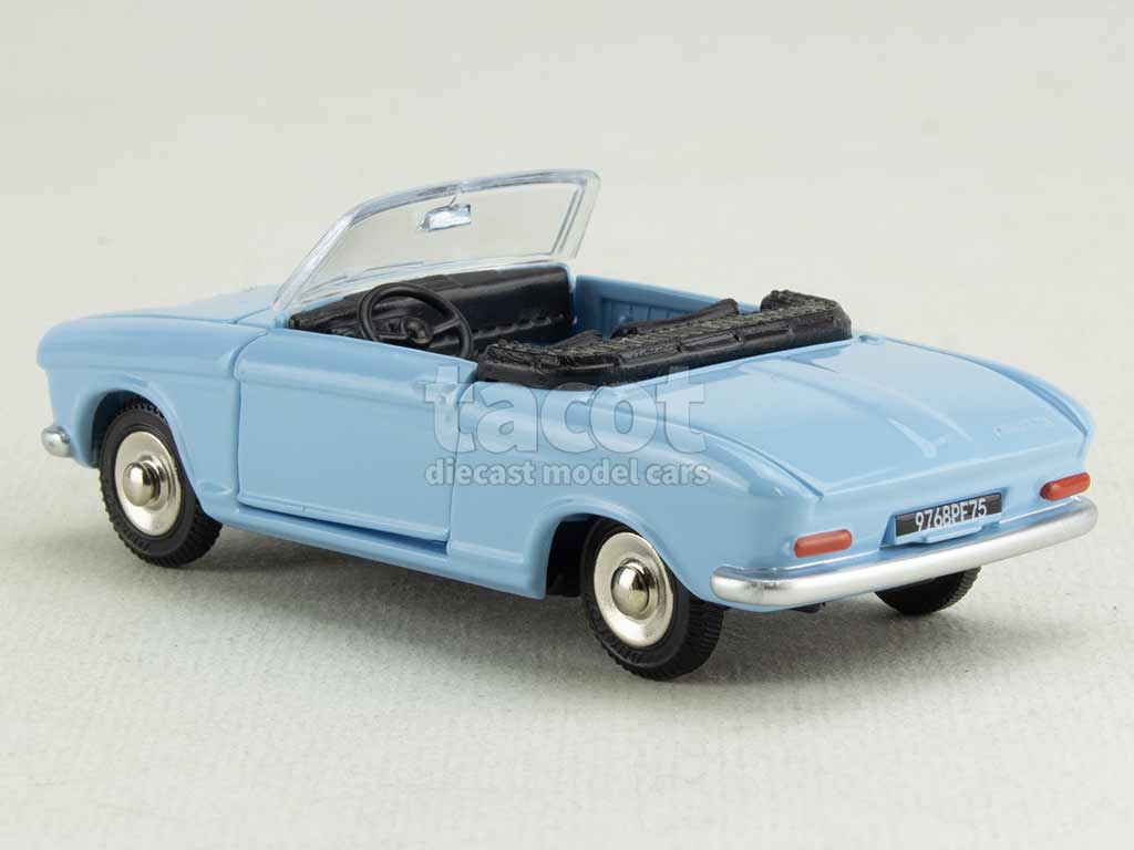 Peugeot 204 Cabriolet 1967 - Norev 1/43 - Bleu - Neuve Sur Socle