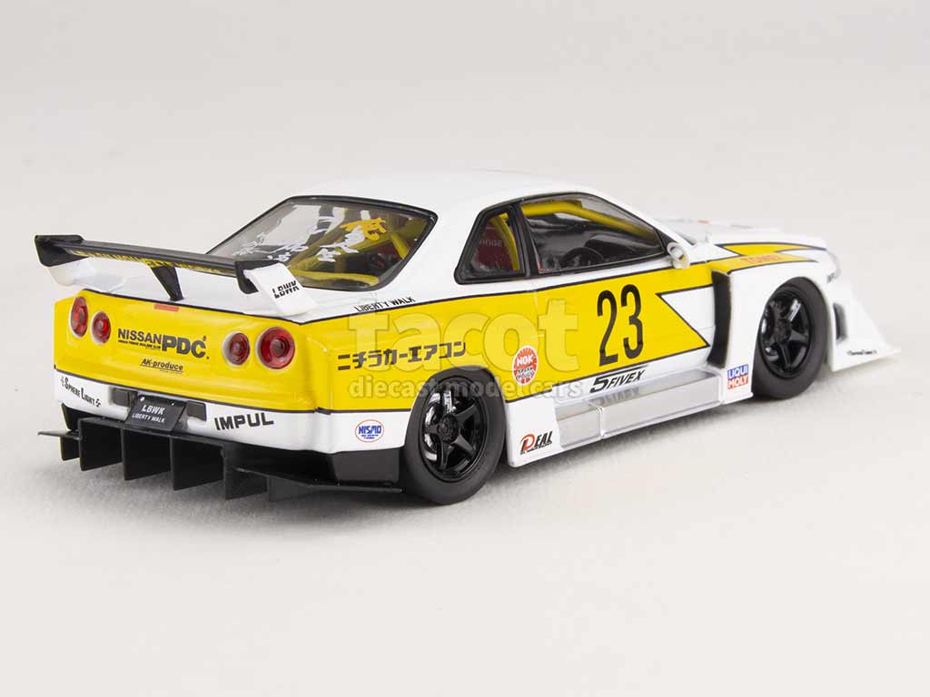 イグニッションモデル 1/43 LB-ER34 スーパーシルエット スカイライン ブルー/ブラック/アドバンレーシングGTタイプ18インチ(ホワイト)