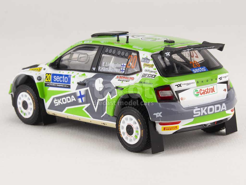 FR] IXO MODEL SKODA FABIA RALLY2 EVO N.20 RALLY FINLAND 2022 LINDHOLM