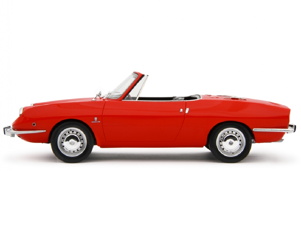 Miniature Fiat 124 Sport Spider 1968 – Laudoracing-Models 1/18 – Jaune (résine)