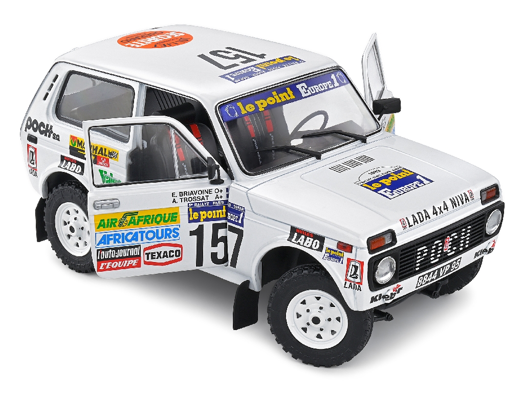 Solido 1/18 Lada Niva Paris-Dakar 1984 - Jabouille Sardou - Miniature Diecast Blanche NEUVE