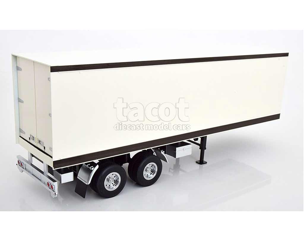 Trailer 04 Rodas Fechado 1:18 Autoworld Branco em Promoção na