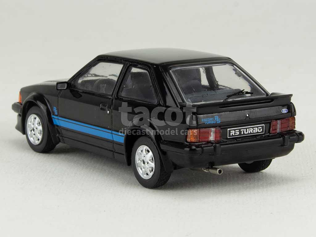 Modèle Réduit Ford Escort MK3 RS Turbo 1984 Noir 1:43 - Miniature En Métal IXO - 10