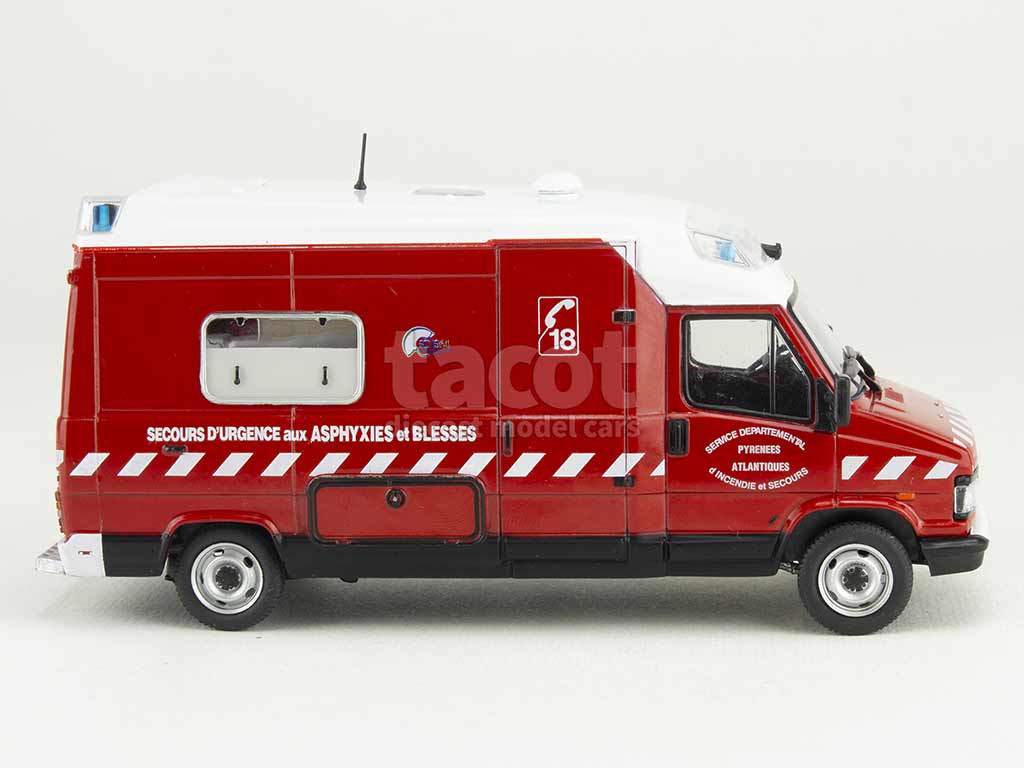 MVI Résine 1/43 - Peugeot J5 Pompiers VSAB - Très Bon état Sans Boîte