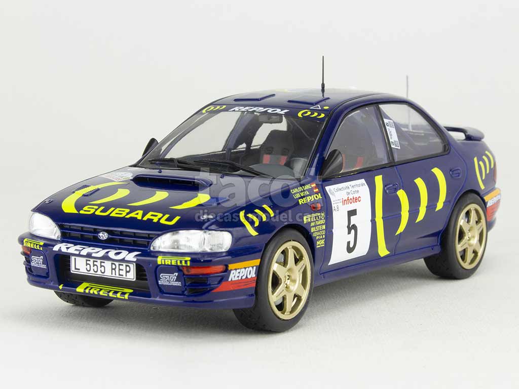 Miniature Subaru Impreza N°5 Carlos Sainz Tour De Corse 1995, 1/18 Ixo 18RMC063A
