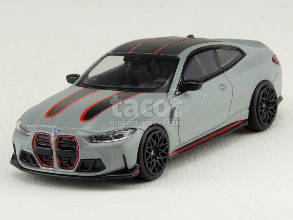 Voiture Miniature BMW M4 CSL – 1/36 – Alliage Zinc – Portes Ouvrantes – Fonction Traction – Cadeau Enfant Ou Collection