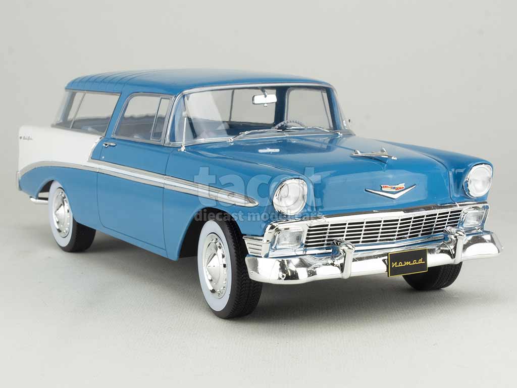 Miniature Chevrolet Bel Air Nomad 1956 – KK-Scale 1/18 – Turquoise Et Blanc – Métal