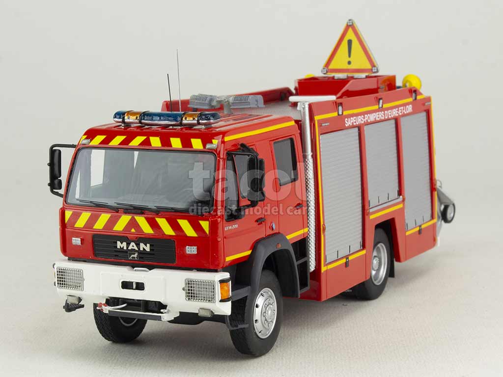 Miniature MAN LE 14.220 Bemaex FSR Pompiers - Alerte 1/43 - Résine - Neuve
