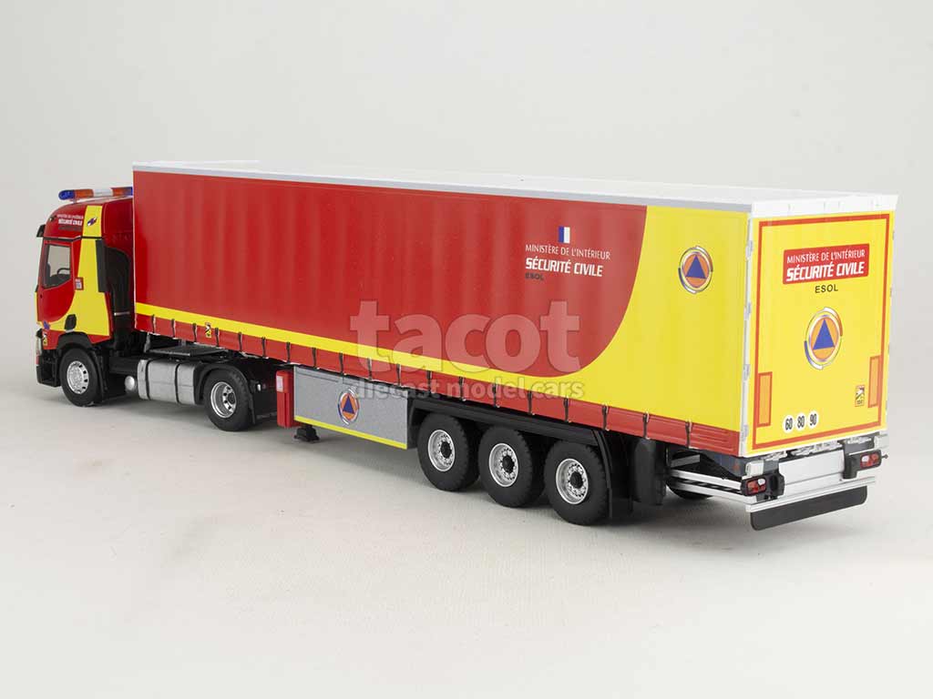 103746 Renault T460 Semi Tautliner Pompiers 