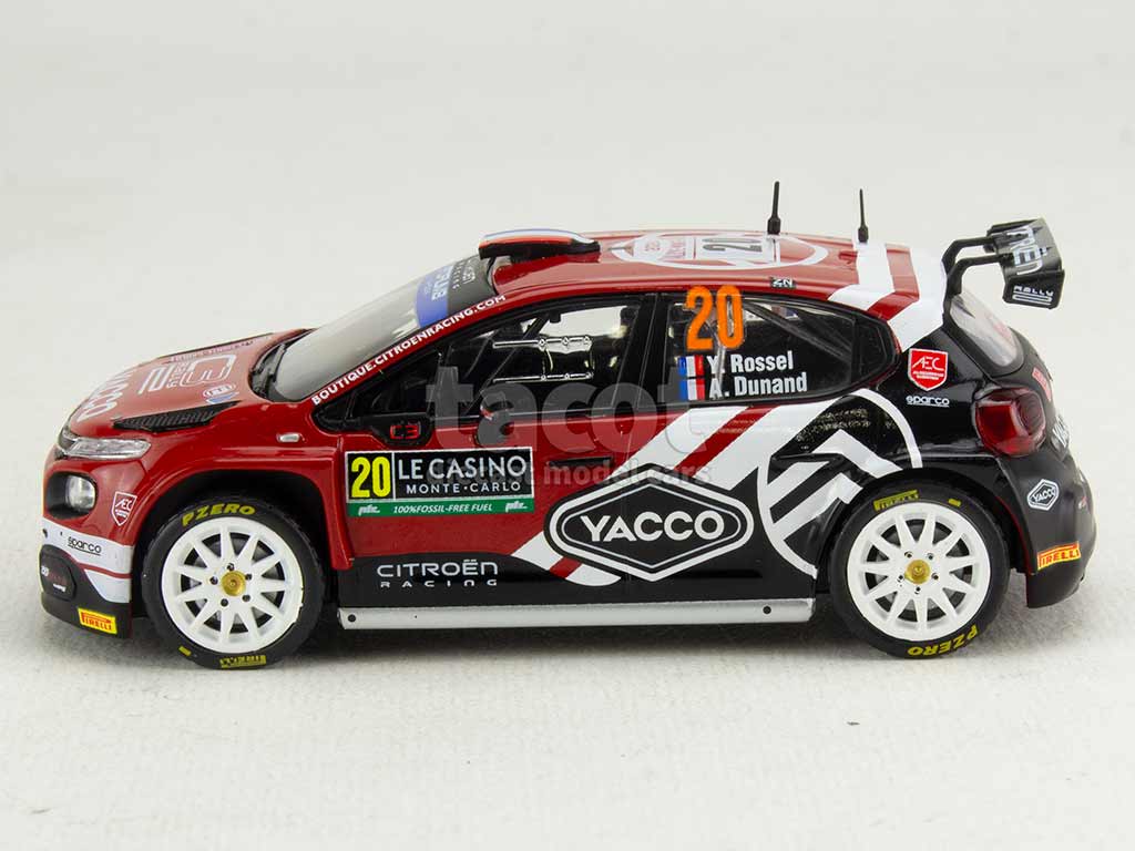 Miniature Citroën C3 Rally2 N°24, Rallye Monte-Carlo 2022, 1/43ème, Ixo