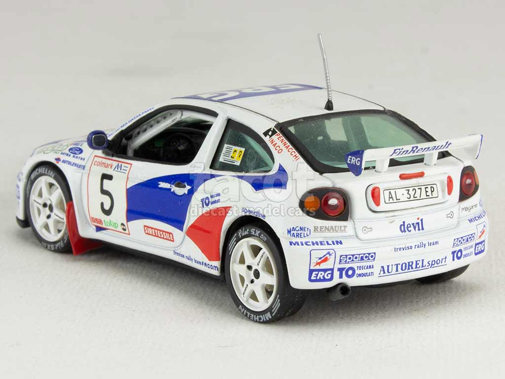 Coche miniatura Renault Megane Maxi 1/43 Hachette Maxi No.8 Diac Tour de Corse 1996