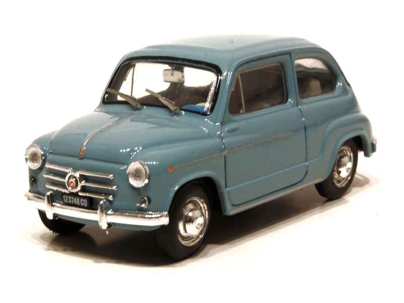 Miniature Brumm Fiat 500D 1960 Bleu Ciel - Échelle 1/43, Ouverte, R404-06