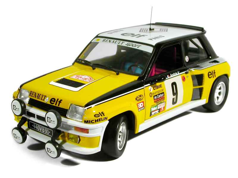 Décalcomanies Renault 5 Turbo Rallye Monte Carlo/Antibes 1983 - échelle 1/43, Pilote Jean Ragnotti