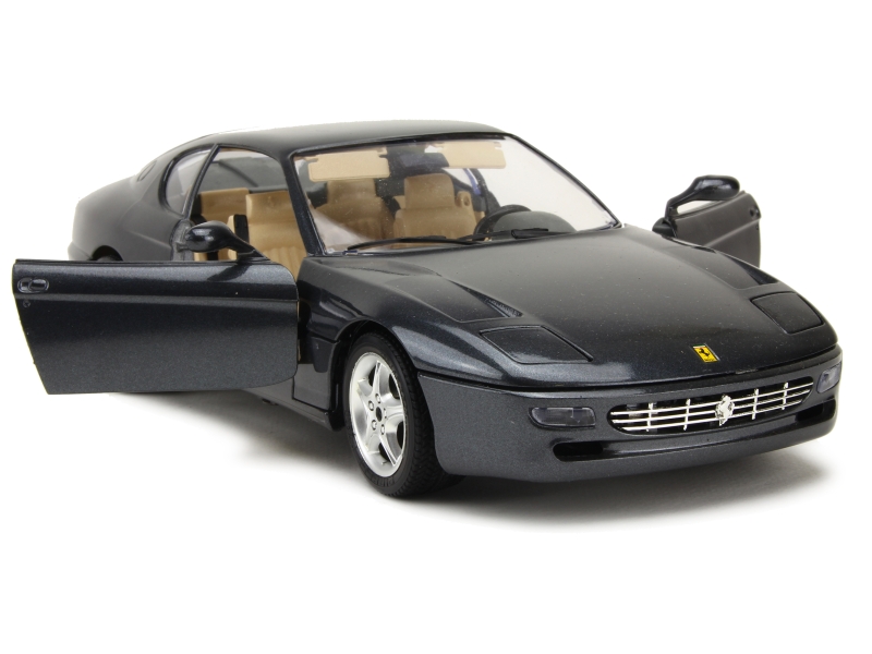 Maquette Ferrari 456 GT 1992 Burago 1/18 – Bleu Marine, Métal, Occasion état TBE