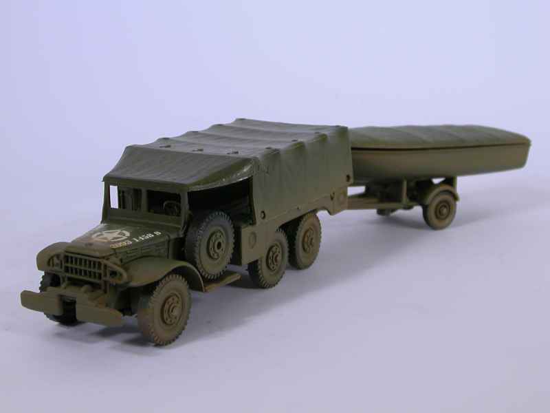 Camion Militaire Dodge 6x6 Bâché Avec 2 Soldats – France Jouet FJ – Échelle 1:55 (Années 60)