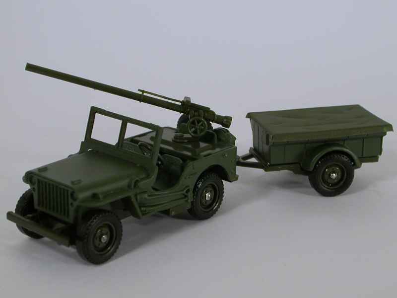 2 DINKY TOYS DIE-CAST METAL: JEEP PORTE-FUSEES & JEEP AVEC CANON DE 106 S R Missing Canon I45270218