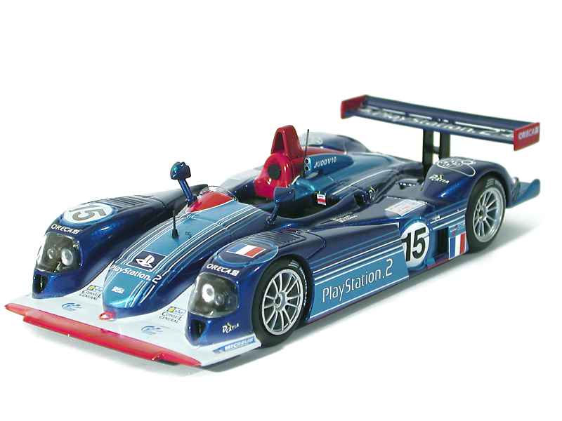 Miniature Dallara Oreca LMP02 N°15 Playstation – Le Mans 2002 – 1/43 PHM