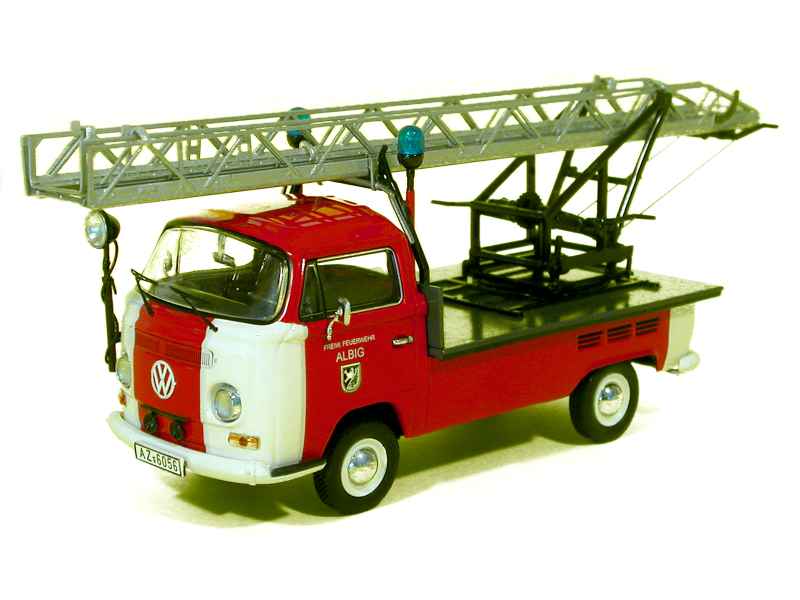 Schuco Volkswagen T2a Pompier Avec échelle 1/43 - Miniature Die-cast