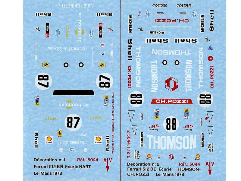 49569 Divers DECALS FERRARI 512 BB LE MANS