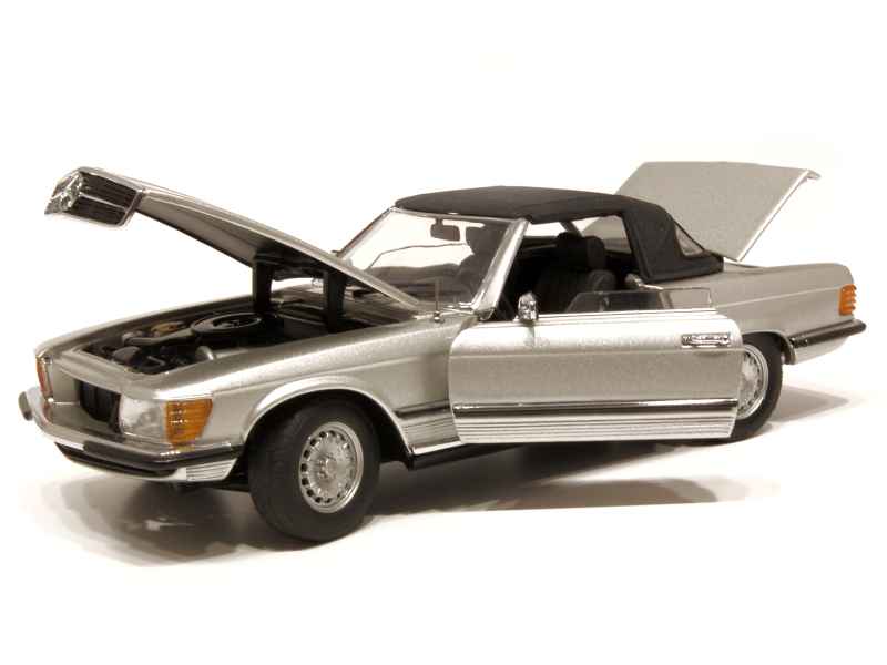 Modèle Réduit Ancienne Mercedes 450 SL Cabriolet Par Polistil - Échelle 1:25, Couleur Bleu