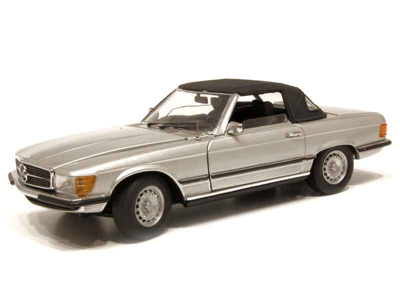 Modèle Réduit Mercedes 450 SL Cabriolet Polistil échelle 1/25 - Bleu, Occasion, Fabrication Italie En Zamak