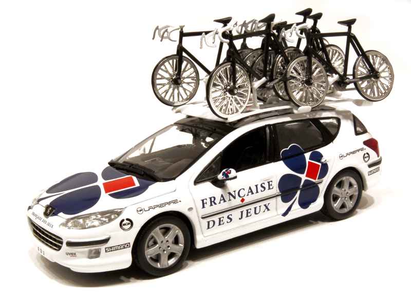 Voiture Miniature 1 43 Publicitaire Tour De France Peugeot - 407 SW Tour de France - Norev - 1/43 - Autos Miniatures Tacot