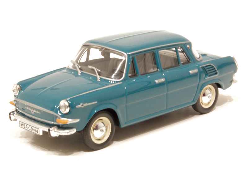 Maquette Skoda 1000 MB 1964 Bleue échelle 1:18 - Métal Die-cast, Longueur 23 Cm, Neuve