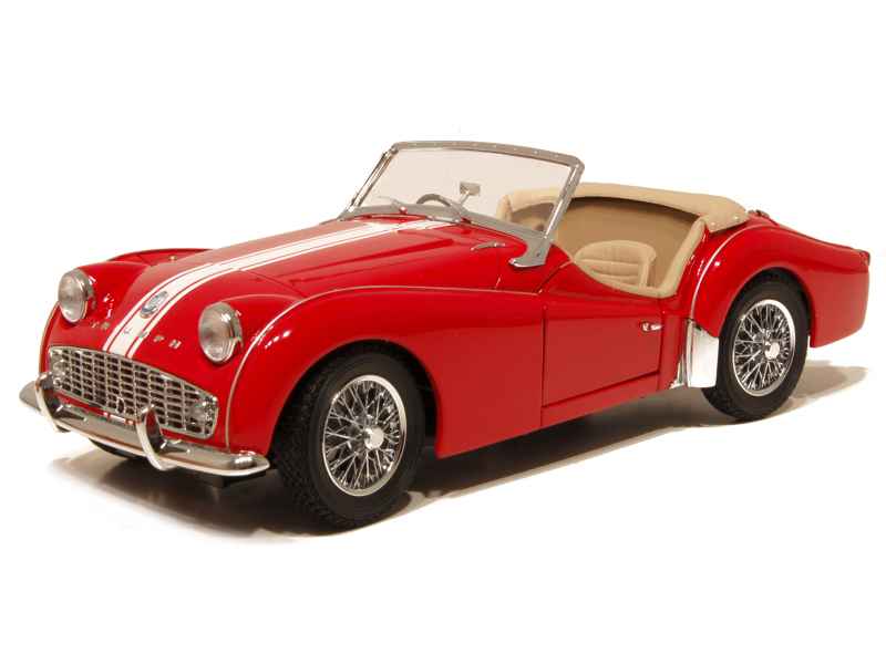 Kyosho 1:18 Triumph TR3A Red　ダイキャストモデル Triumph - TR3A Cabriolet 1959 - Kyosho - 1/18 - Autos Miniatures Tacot