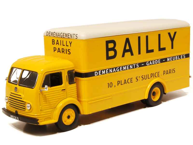 Camion Simca Cargo Déménagements Bailly - Miniature Atlas 1:43 - Édition Limitée