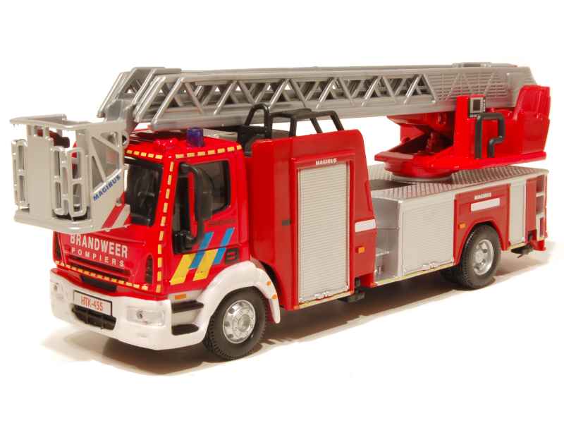 Bburago Feuerwehrauto IVECO MAGIRUS 150-E 28 - Die-Cast Modell 1:55 Mit Ausziehbarer Leiter