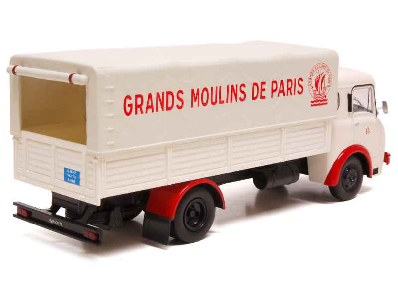 Camion Miniature IXO 1/43 Latil H14A-H16A Plateau Bâché 1957 - Occasion - Métal Blanc