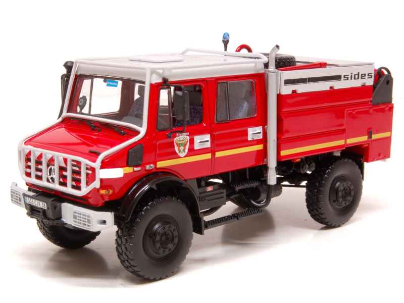 Camion de Sapeurs Pompiers MERCEDES Unimog 5000 SIDES AERONAVALE 1/43 UK