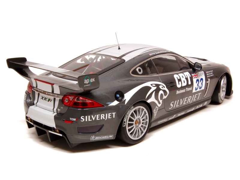 Miniature Minichamps 1/18 - Jaguar XKR GT3 Gris Métallisé 2008 - Modèle Réduit Neuf