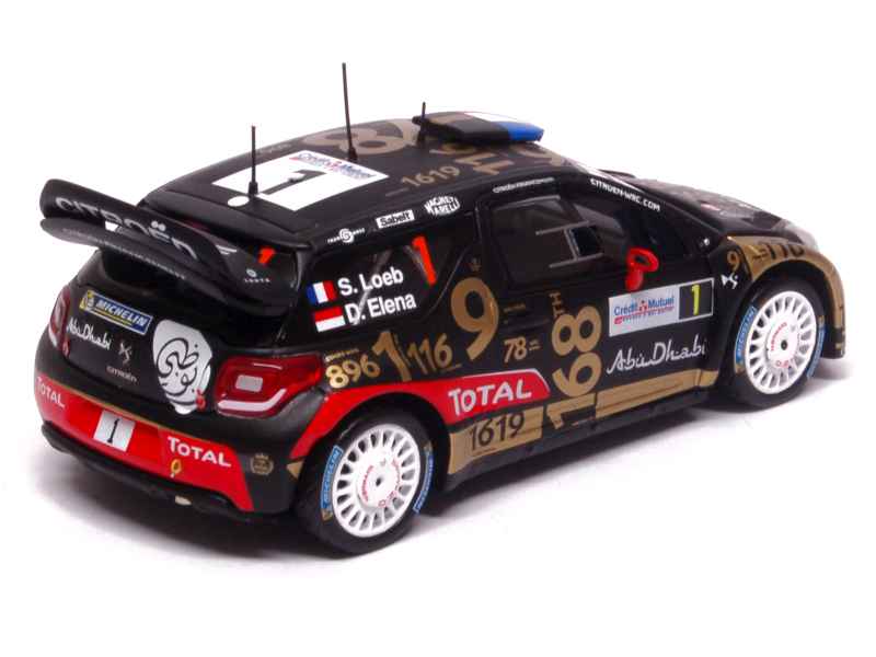 1:43 Scale Norev Citroen DS3 WRC Rallye De France 2012 Loeb