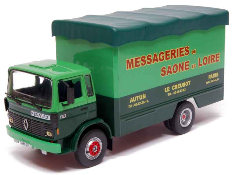 Miniature IXO 1/43 - Camion Renault JN90 à Caisse Bâchée De 1970 - Vert