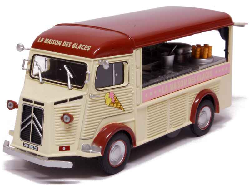 La 2cv Citroën AZU De 1964 Pick-up Glaces Miko En Miniature Par Norev Au 1 43e 11279
