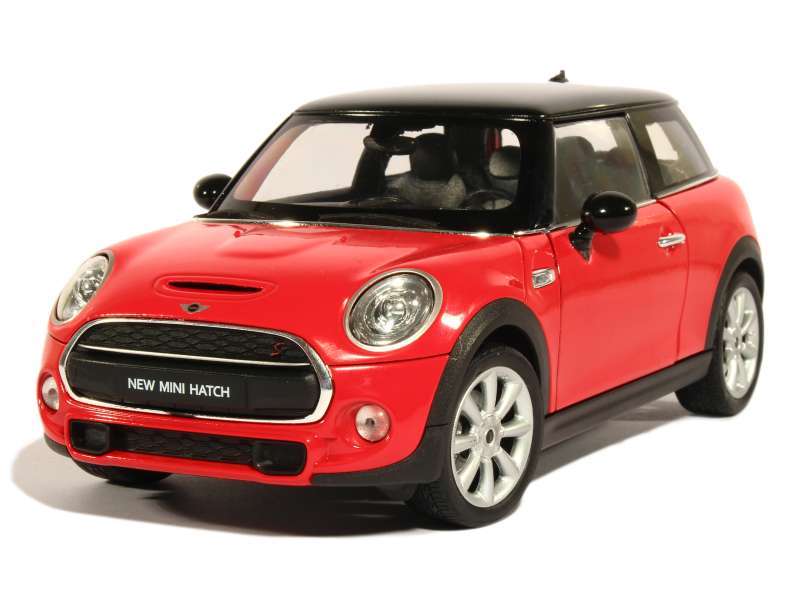 Welly Mini Cooper S F56 Voiture Miniature Verte 3 Portes Toit Noir 2014 - Modèle Die Cast Échelle 1/34-1/39