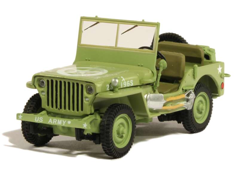 Miniature Voiture Jeep Willys US Army 1/43 Cararama - Modèle Diecast Métal Neuf, Référence 813014