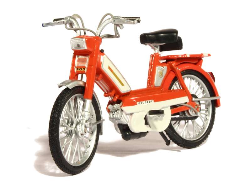 Miniature Mobylette Peugeot 103 L orange - Ets Mauger