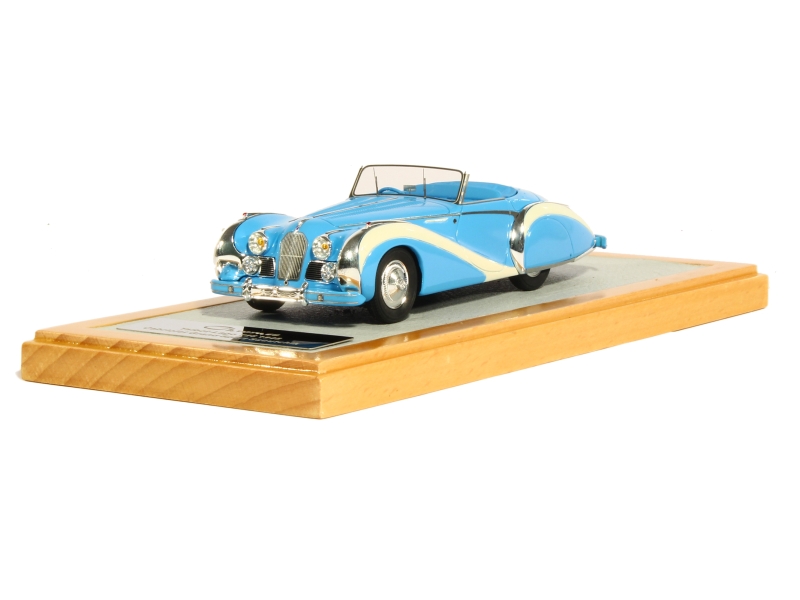 Miniature Talbot Lago T26 Coupé Grand Sport Saoutchik 1948 – Chromes 1:43, Résine Bleue